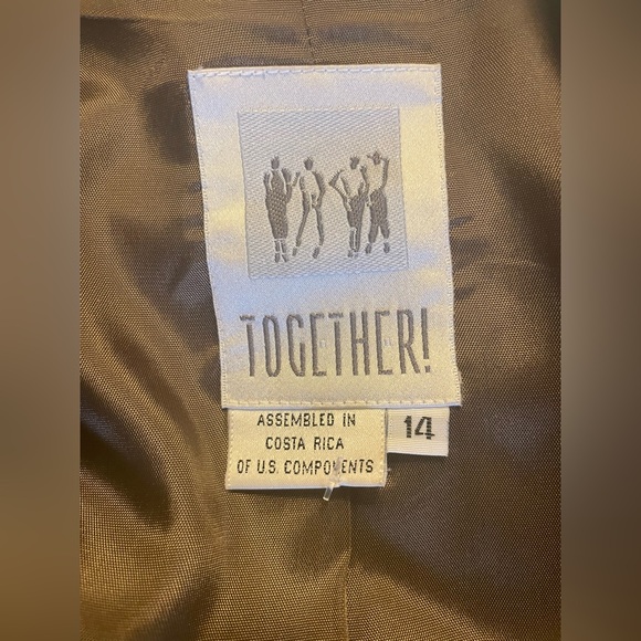 TOGETHER Women’s 2 PC Suit Gray Speckled Wool Blend Tweed Size 14 - Picture 15 of 16